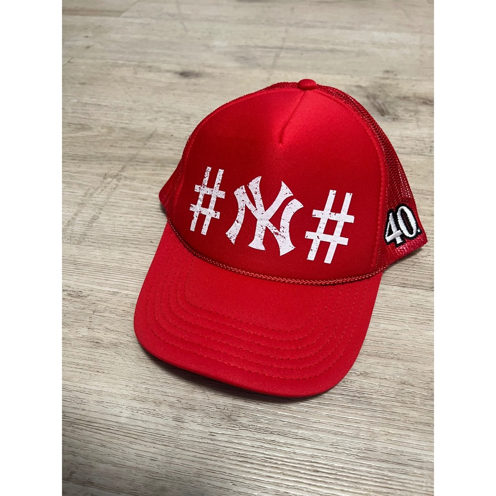 40 oz NYC Vtg New‎ York Yankees Mesh Trucker Snapback Hat Red
